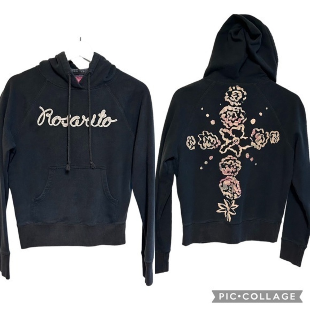 vintage Lucky brand XS Rosarito Mexico embroidery sweatshirt hoodie graphic